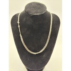 EVRY Silver Tone Curb Chain Necklace Lobster Clasp 10.4g Unisex